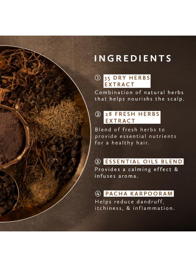 Old School Rituals 63-Herb Hair Wash Powder | Natural Shampoo Powder with 35 Dry Herbs & 28 Fresh Herbs | Gentle Cleansing for Strong & Healthy Hair | Anti-Dandruff Shampoo Powder for Hair Fall Control & Growth | 275g - Image 2